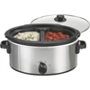 Double Dish Slow Cooker with 6qt Crock and Dual 2.5qt Nonstick, Dishwasher Safe Pot, Slow Cooker 1