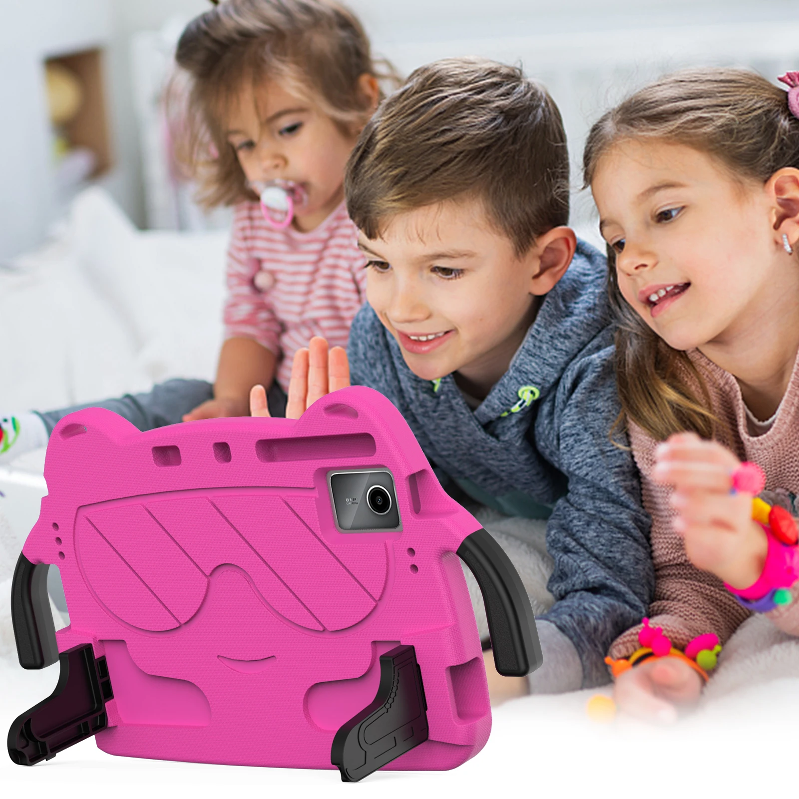 Children's Shockproof EVA Tablet Case with Hand Holder & Stand - Cartoon Design