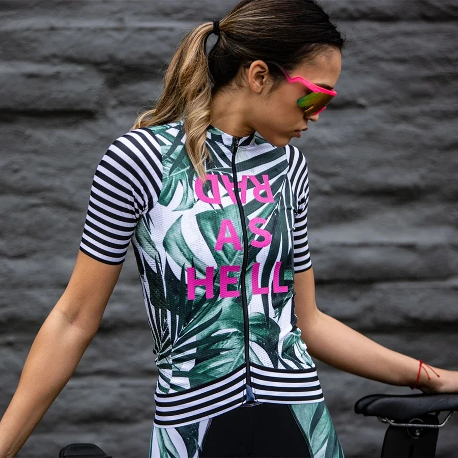 

Love The Pain Women Cycling Jersey Short Sleeve Suit Summer Bike Shirt Bib Shorts Gel Pad Usa Pro Clothing Ciclismo Team Maillot