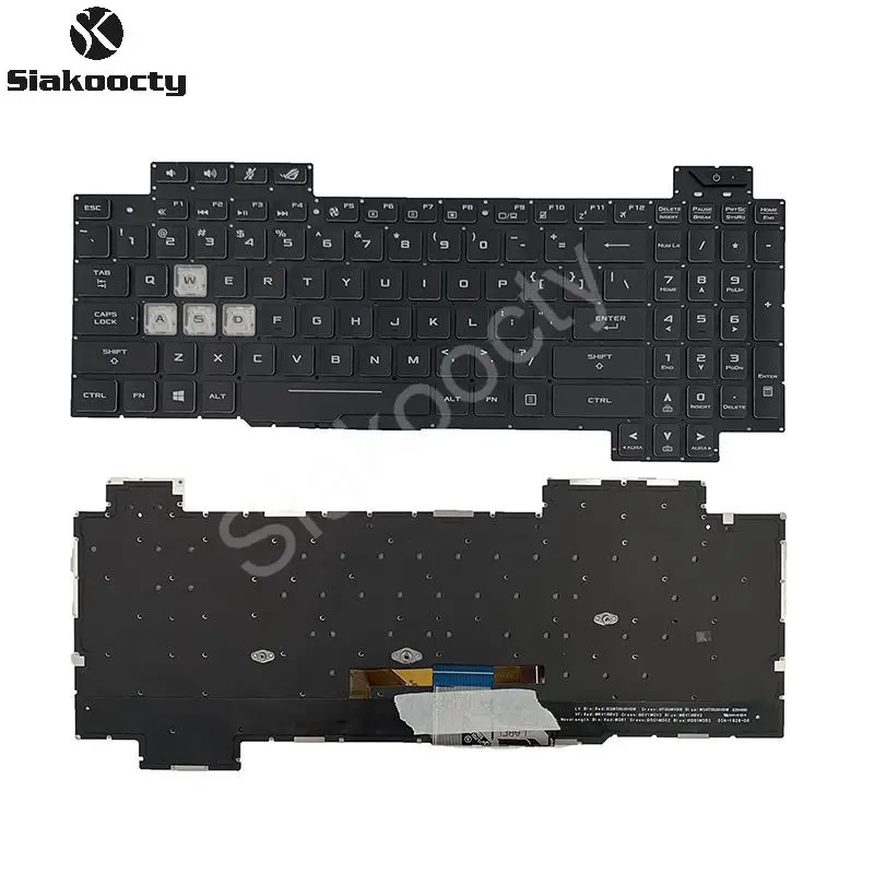 

Siakoocty Latin GL704 backlit keyboard for ASUS ROG GL704GV GL704GM GL704GW US computers notebook keyboards crystal keycaps 0KN1