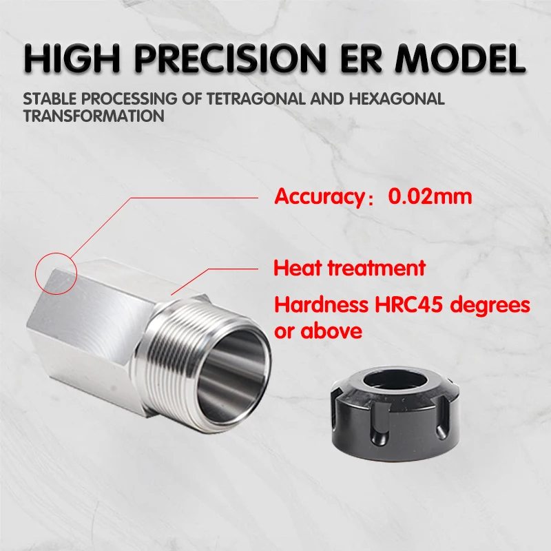 Square/Hexagon ER25 ER32 ER40 Collet Chuck Seat High Precision Hard Steel Spring For CNC Lathe Engraving Cutting Machine Holder