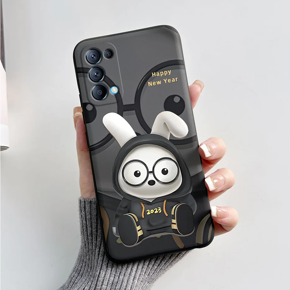 Cute Bear Cartoon Frog Silicone Soft Cover for OPPO Reno5/Reno5 Pro 5G
