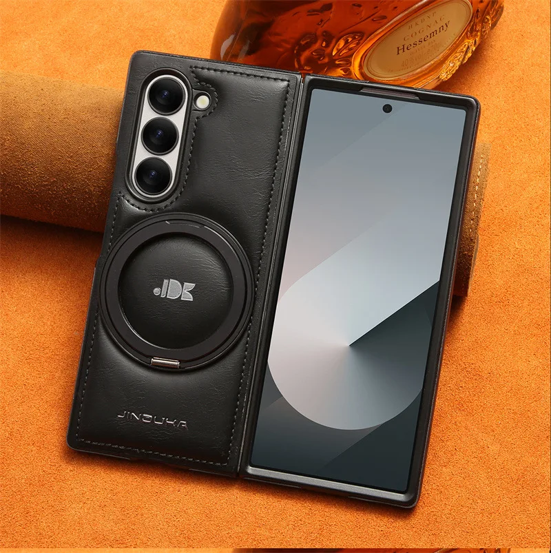Premium Folding Phone Protective Case with Rotating Magnetic Bracket and Wireless Charging Compatibility
