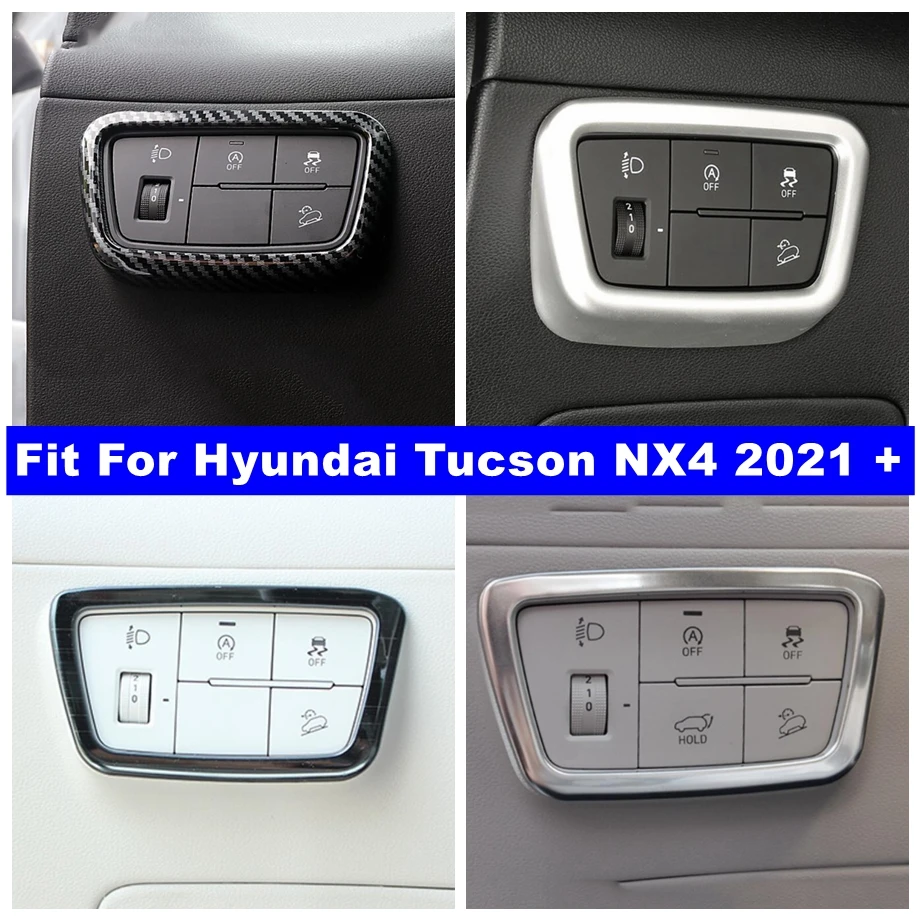 

Front Head Lights Lamps Headlight Switch Button Control Decor Panel Cover Trim Accessories For Hyundai Tucson NX4 2021 - 2023