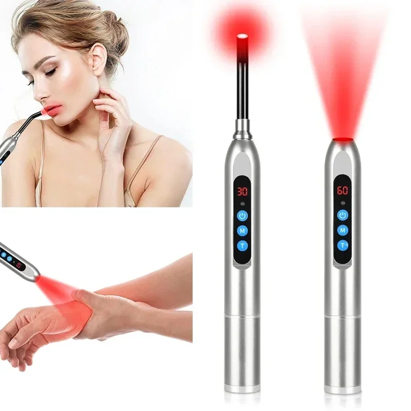 Red Light Therapy Wand Cold Sore Device Red Light Therapy 660nm 850nm Near Infrared LED Light Therapy Machine for Mouth Sores