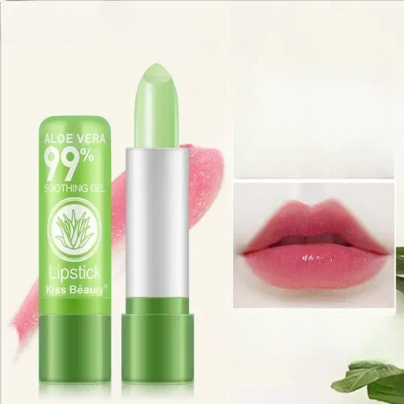 

Губная помада с изменением температуры, профессиональный инструмент для ухода за губами с добавлением ингредиентов алоэ вера для безопасного и долговечного увлажнения
