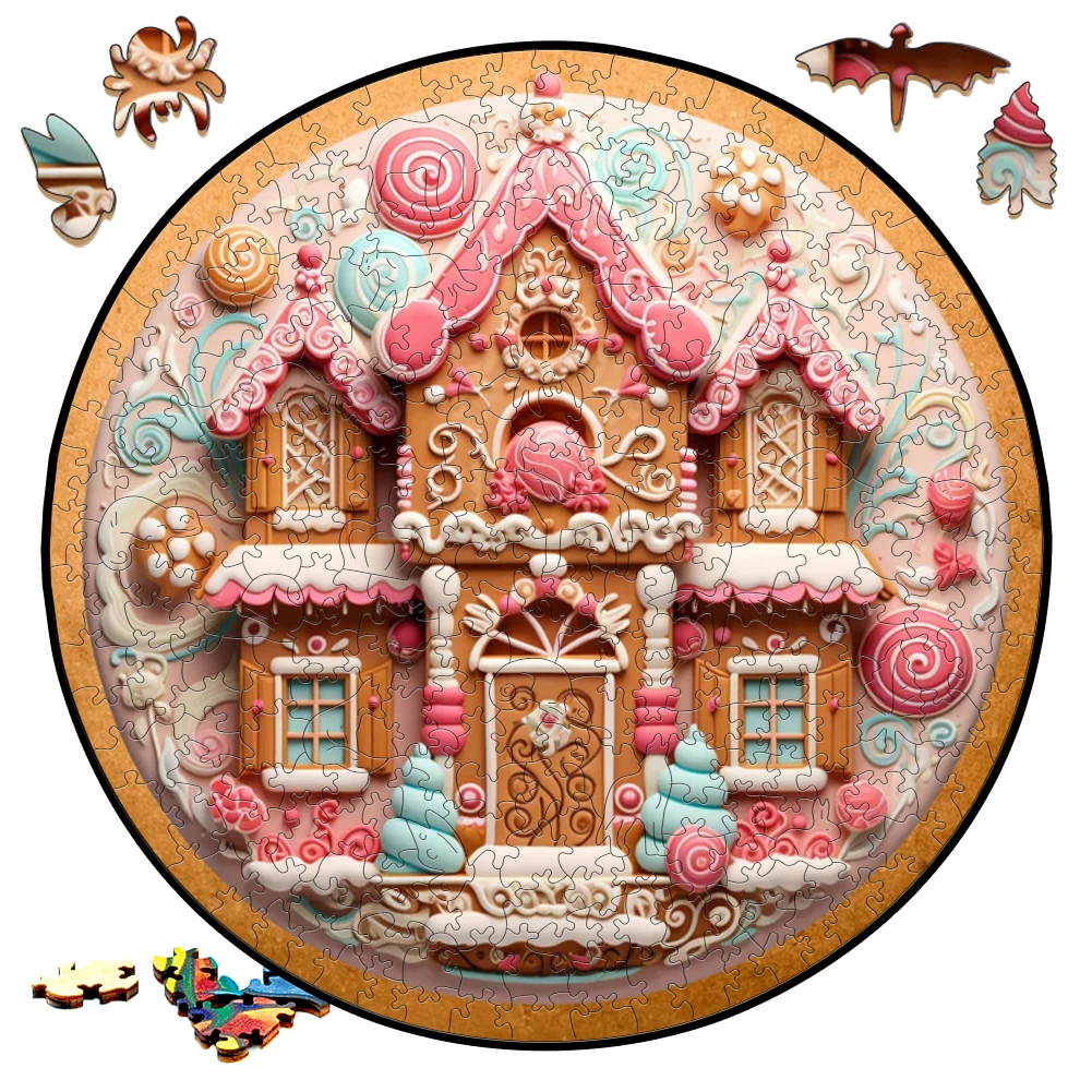 Wooden Puzzle Mandala Beautiful Pink Houses Surprise Toys 3D Wood Jigsaw Puzzles Creative Games Round Shaped Secret Puzzle Boxes леггинсы домашние victoria s secret pink