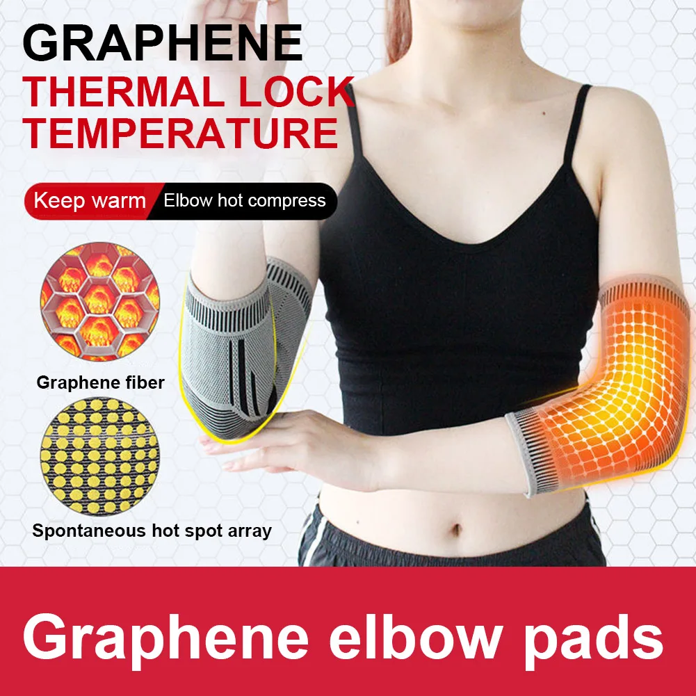 Self Heating Elbow Support Pads Arm Compression Support Elbow Sleeve Protector For Tendonitis Tennis Outdoor Activities 2 Pcs