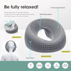 Luxurious Face Down Massage Pillow for Restful Prone Sleeping and Post - Surgery Comfort (Gray)