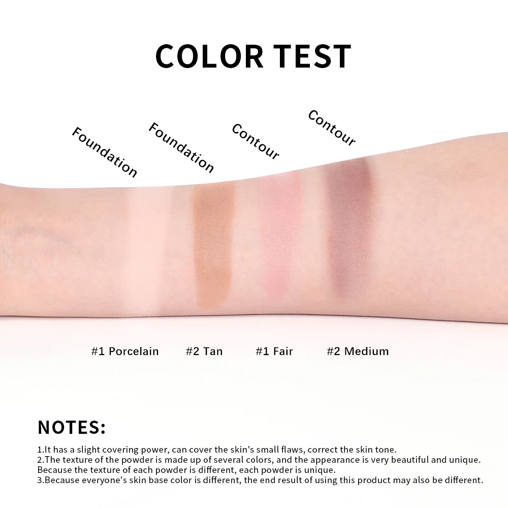 Loose Powder Baked Brighten Color Correcting Powder Foundation Fair Buildable Light to Medium Coverage Demi-Matte Natural Finish