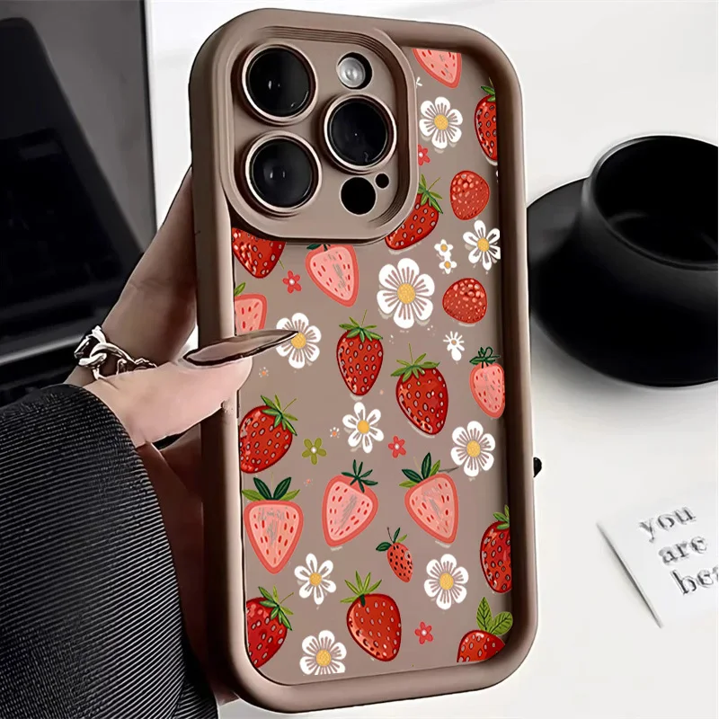 Strawberry Cherry Fruit Design Phone Case