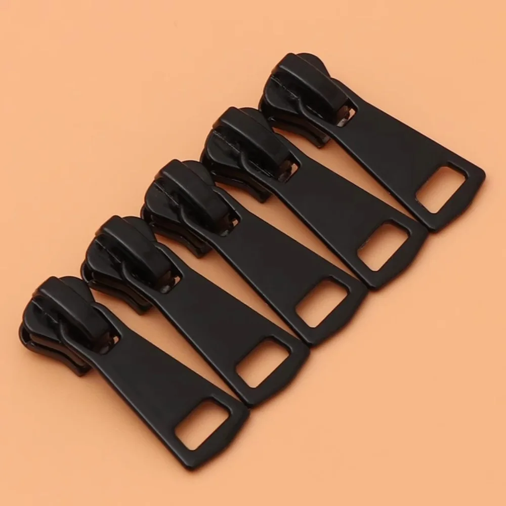 10pcs 3 5 8 Zipper Puller Head Black Resin Zipper Slider Sewing Accessories Handmade Clothing Bag Zips for Replacement Parts