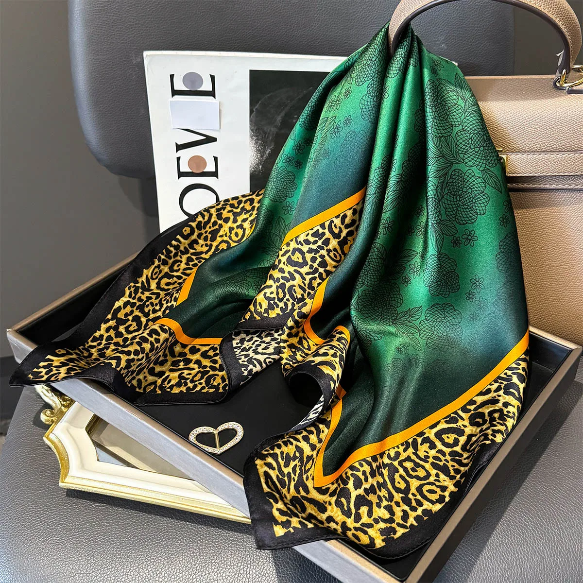 100% Mulberry Silk Square Scarf for Women