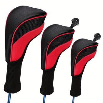 3pcs Premium Golf Headcovers Set - Perfect Fit For Driver, Fairway Wood, And Hybrid - Stylish And Durable Golf Accessory 1