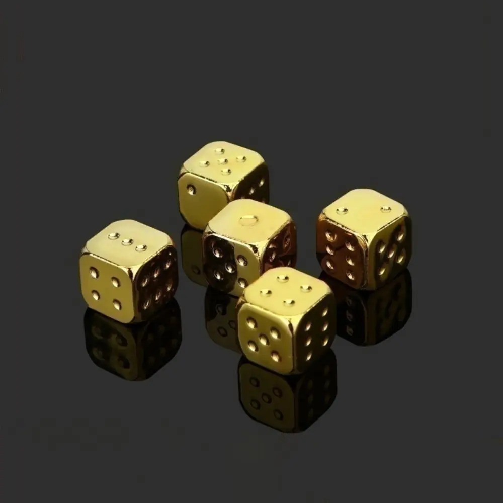 

Metal Electroplating Gold Plating Dice Gambling Cube 6 Sided Table Games Dice Gold Silver Bronze Dice Set Party