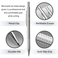 20pcs Full Metal Machanical Pencils Set 0.3 0.5 0.7 0.9 2.0mm Pencils with Storage Case, Pencils Lead,Eraser School Stationery 2