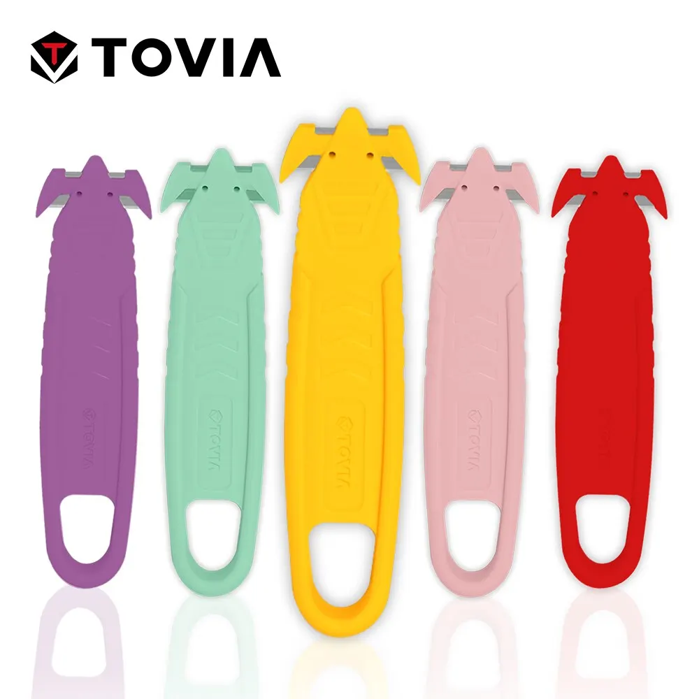 Box cutter T TOVIA Box Opener Double-sided Blade Safety Utility Knife Parcel Package Tape House Office Security Knife Tools