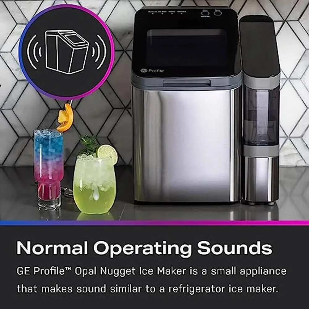 Opal Nugget Ice Maker Portable Countertop Machine Makes up to 34 lbs Daily Large Capacity Optional Side Water Tank Included