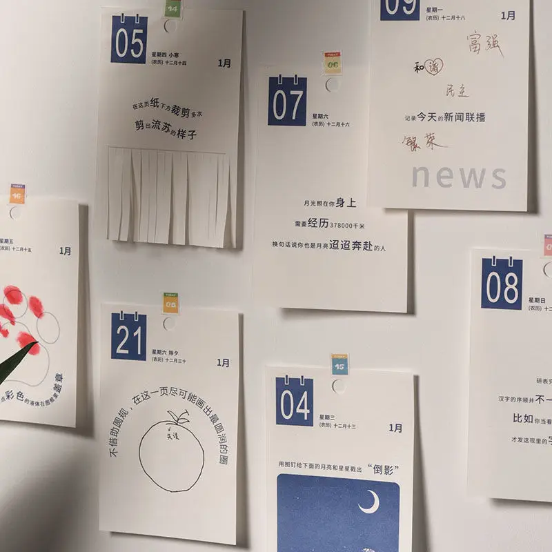 

2023 Play Bad Calendar Creative Desktop Decoration Self Discipline Clock In Calendar Fun Decompression Daily Page Turn Calendar