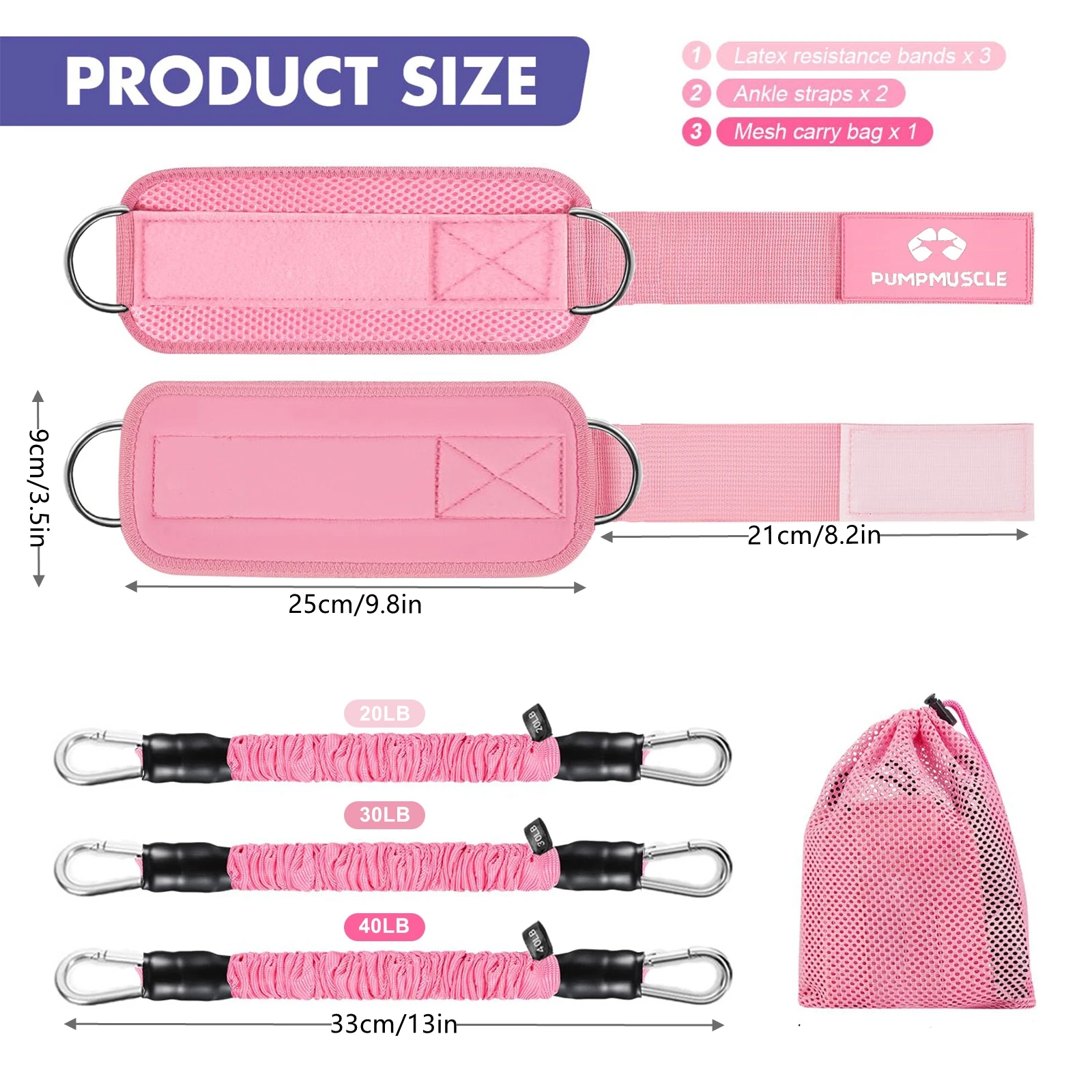Ankle Resistance Bands with Cuffs, Ankle Bands for Working Out, Ankle Resistance Band, Glutes Workout Equipment, Butt Exercise F 4