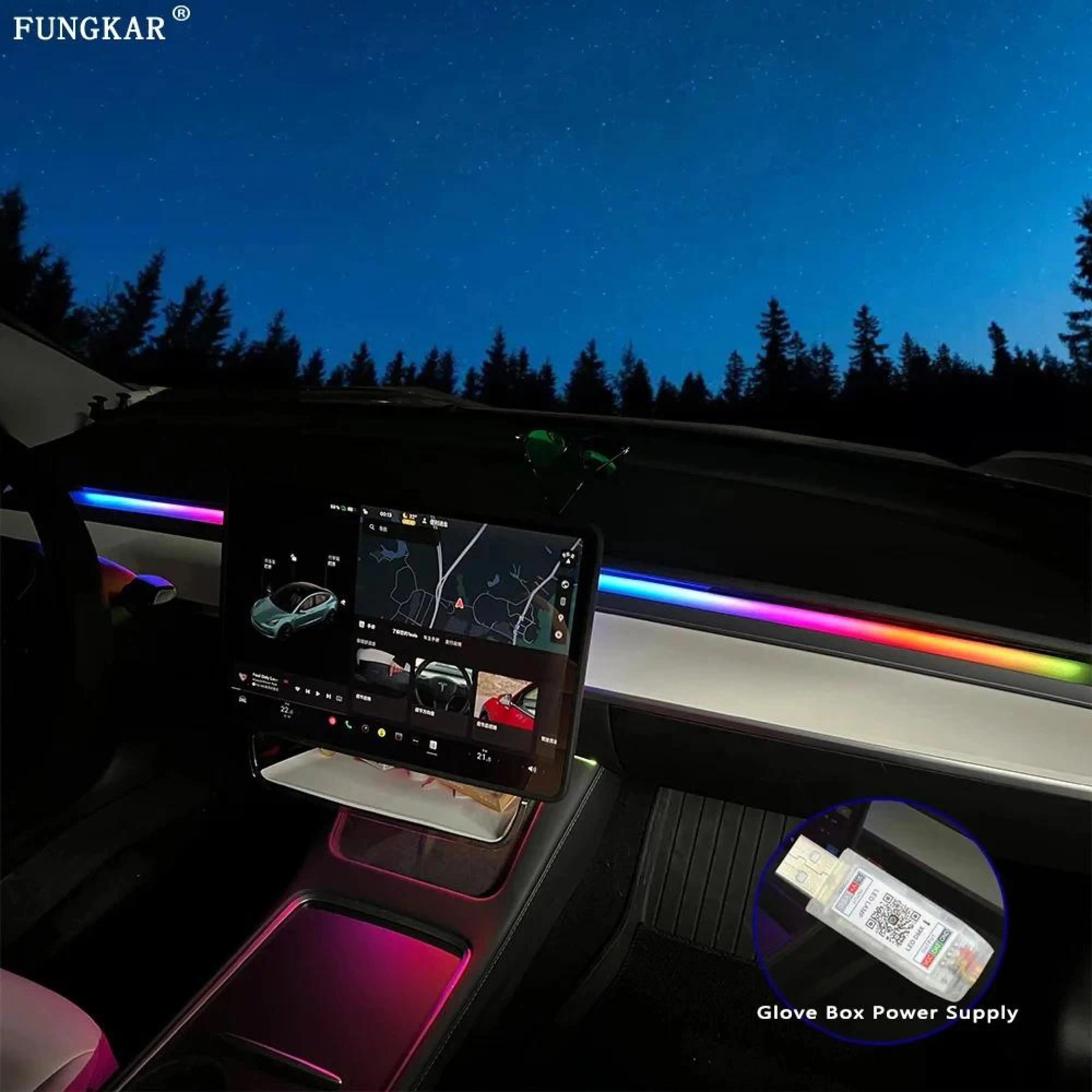 

Для Tesla Model 3Y 2017-2023 дистанционное управление/управление через приложение потоковая передача окружающего окружающей среды