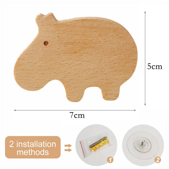 Animal-Shaped Wooden Wall Hook for Cute Room and Home Decor