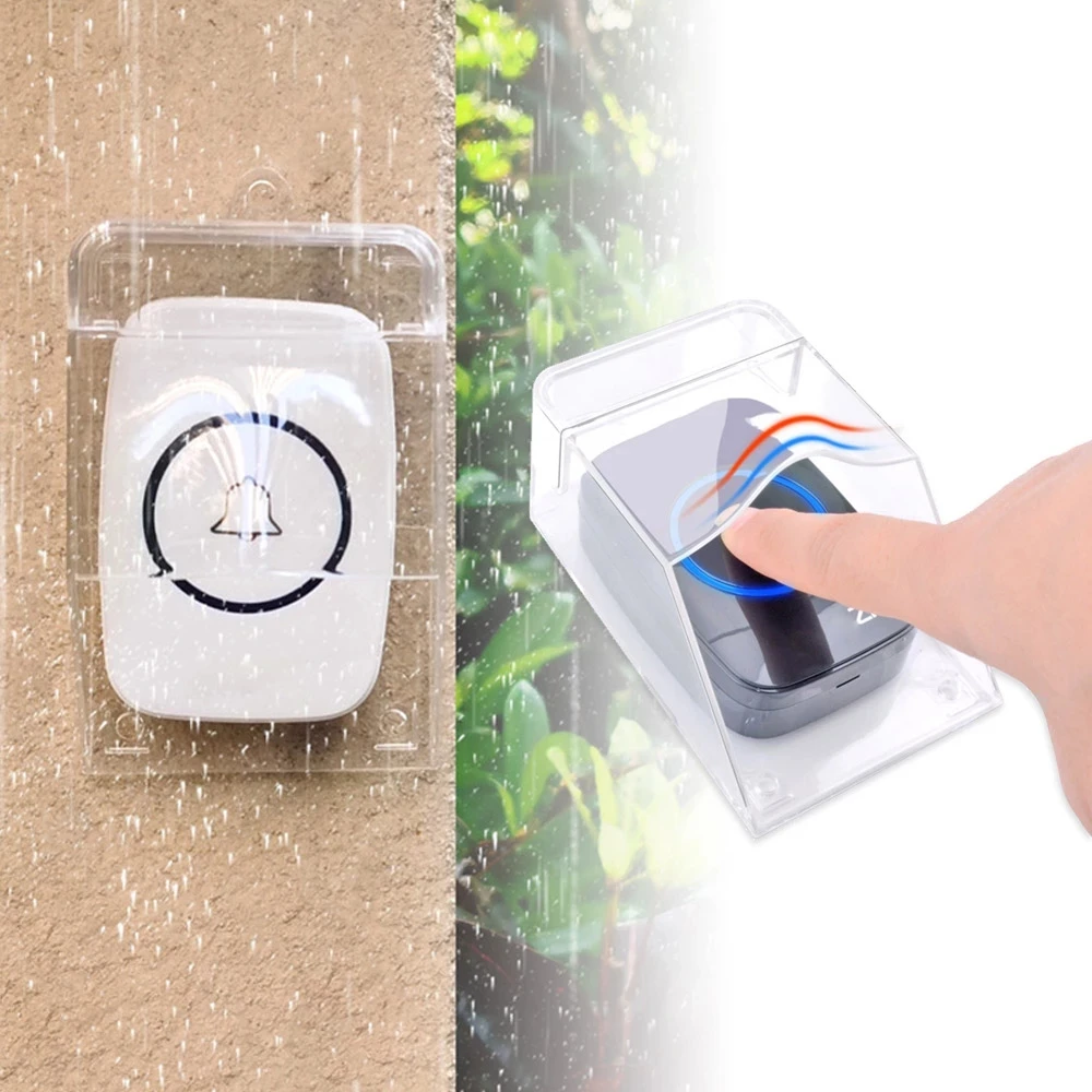 Clear Doorbell Cover Outdoor Transparent Waterproof Wireless Wall Mount