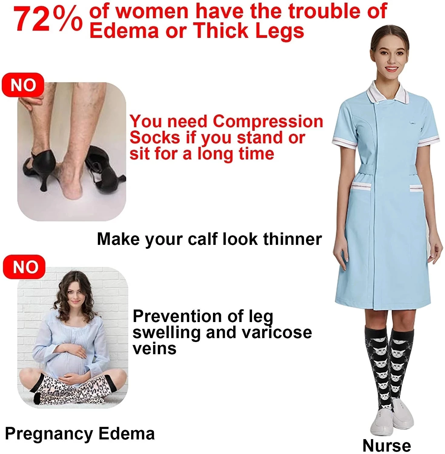 6/7 Pair Compression Socks for Varicose Vein Diabetes Womens Medical Care Nurse Basketball Riding Mens Mens Socks Gift Wholesale