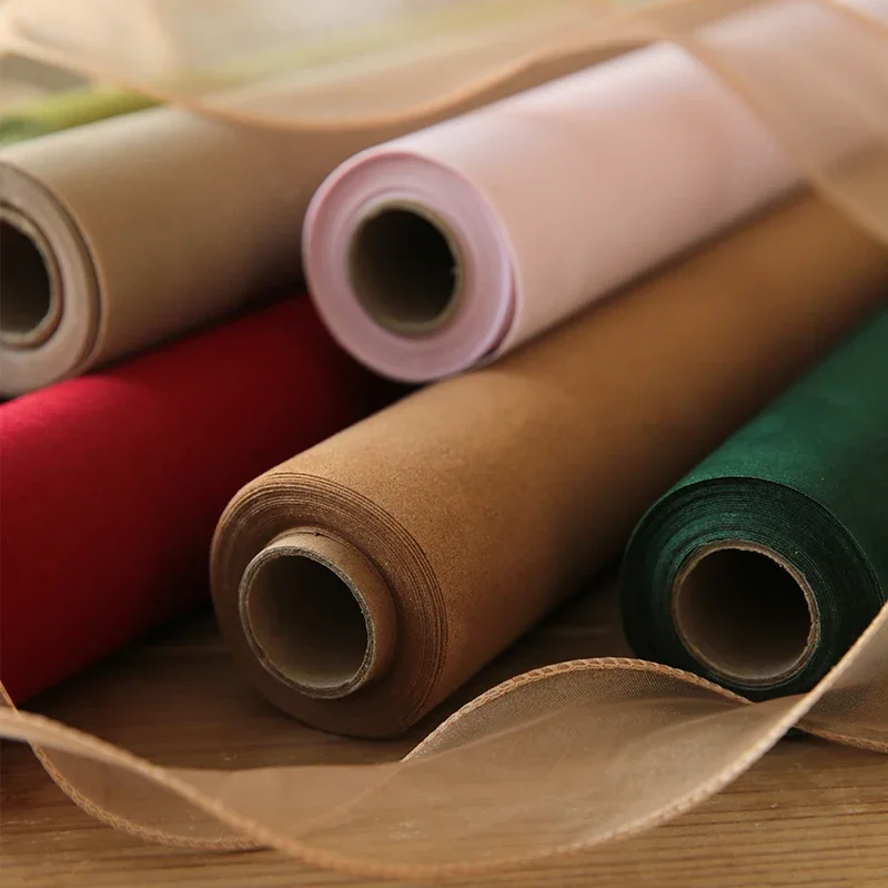 53cmx6yard Frost Thin Velvet Flower Wrapping Paper Bouquet Wrap Cloth Fabric High Quality Flower Shop Packaging Cover Page