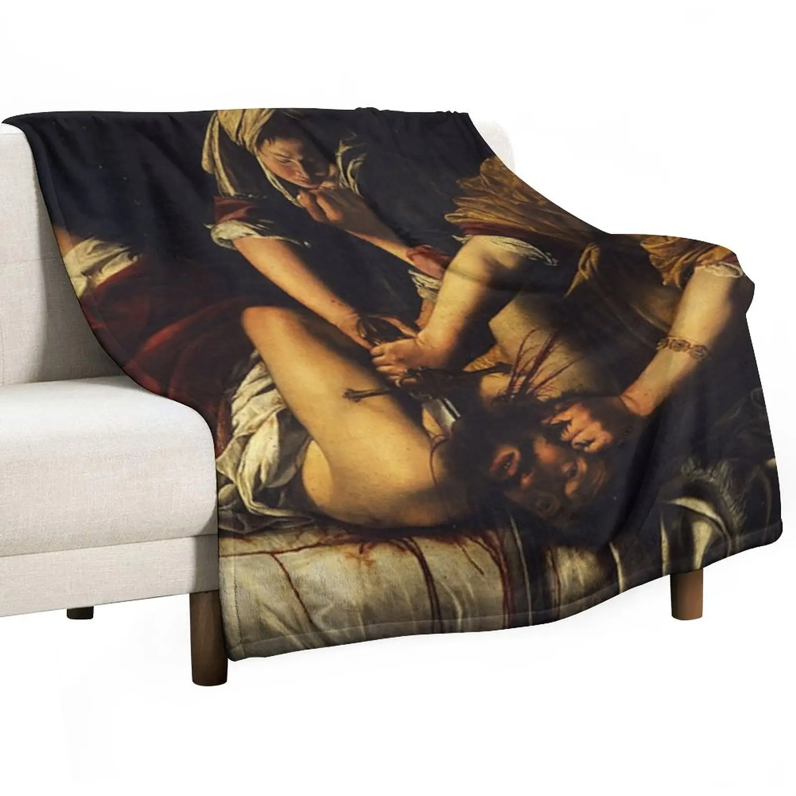 

JUDITH BEHEADING HOLOFERNES - GENTILESCHI Throw Blanket Soft Blanket Dorm Room Essentials Fluffy Soft Blankets Luxury Blanket