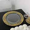 100 PCS Charger Plate Plastic Decorative Service Tray Clear Dinner Trays Banquet Plates Wedding Party Decor Table Place 13inch 5