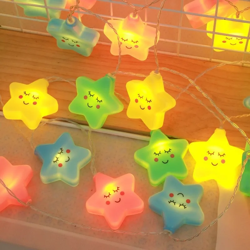 Star Garland LED String Lights - USB/Battery Powered for Indoor & Outdoor Decor
