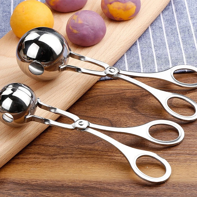 Meatball Making Tool Clips Stainless Steel Cooking Utensils Non Stick Croquettes Scoop Barbecue Hot Pot Bean Curd Equipment meatball maker