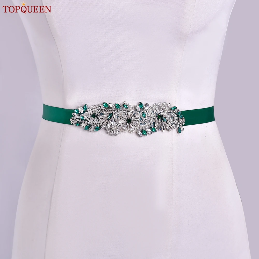 TOPQUEEN Wedding Belt Green Diamond Belt Rhinestone Belt Luxury Designer  Belts For Women Bridal Belts And Sashes Shiny Belt S22 - AliExpress 320
