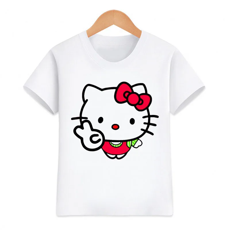 thumbnail image 1 of Hello Kitty-ropa para niños, novedad de verano, pantalón corto informal para niñas, camisetas de manga corta, camisas bonitas de dibujos animados para bebés, Camiseta deportiva cómoda, 1 of 5