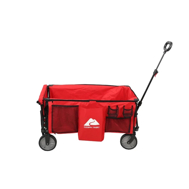 Ozark Trail Camping Utility Wagon with Tailgate & Extension Handle, Red  Folding Cart, USA