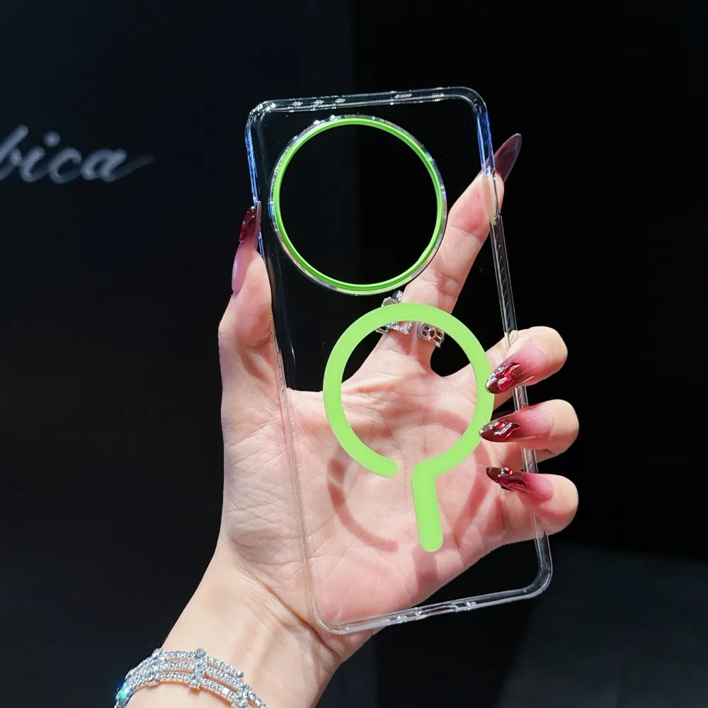 Enhanced Transparent Magnetic Wireless Charging Protective Back Cover Case