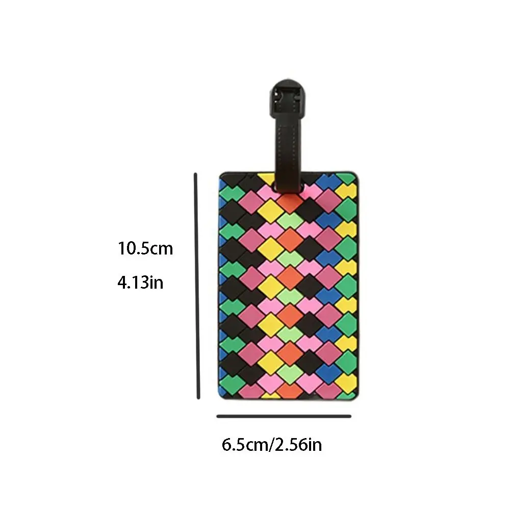 Colorful Stripe PVC Luggage Tag Suitcases Identifier Label Baggage Boarding Bag Name ID Address Holder Travel Accessories