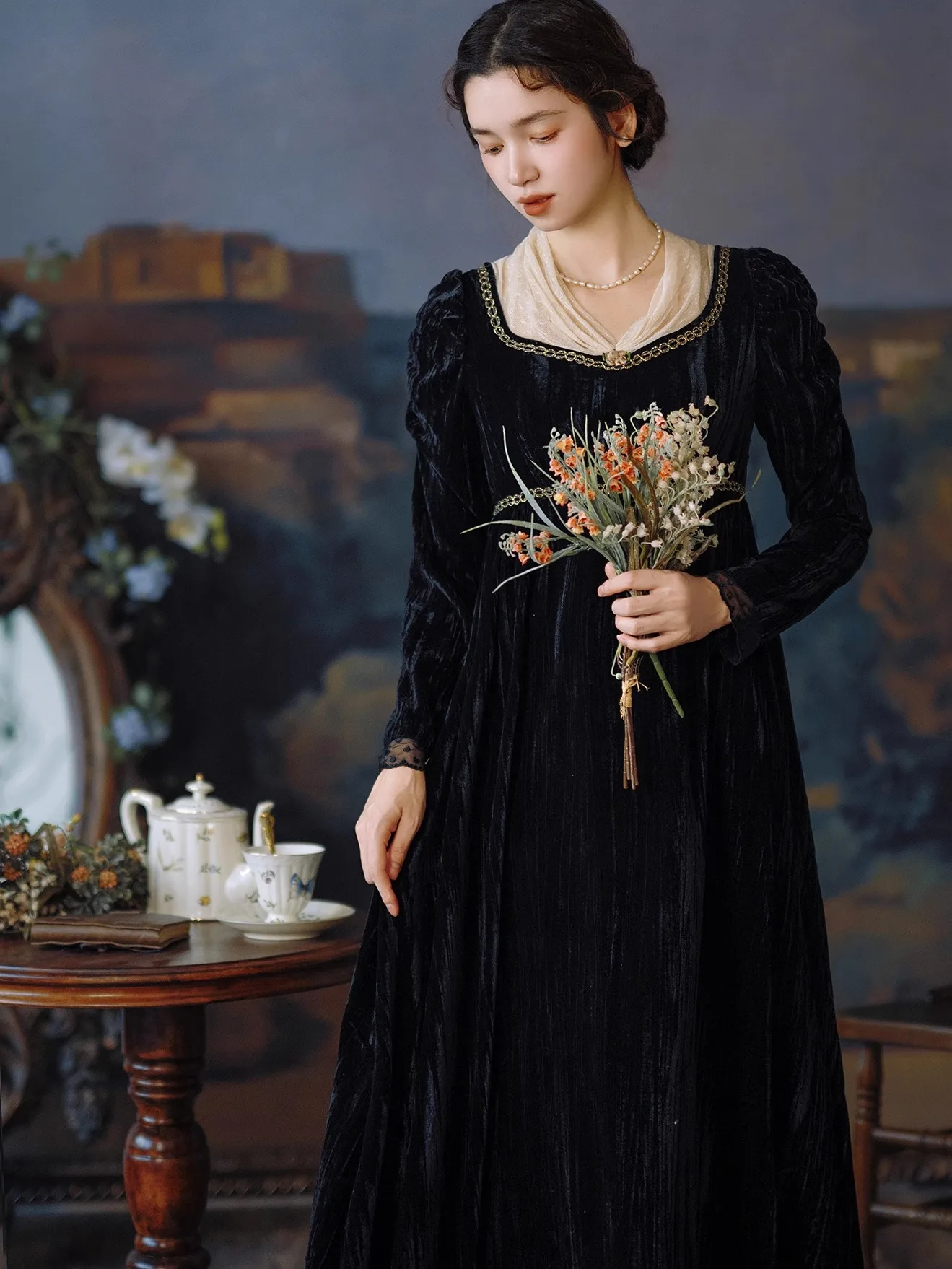 fitted lace wedding dress Sexy Women Warm Dress With Pocket Casual Solid Vintage Autumn Winter M –  Mega Mart Center main image 0