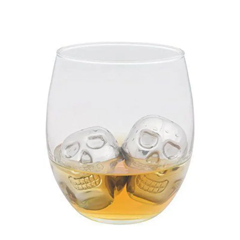 Stainless Steel Skull Ice Cube Drink Beer Cooler 5pcs for Bar Cocktails Cooling Whiskey Stone Household Party Freezing Ice Cube