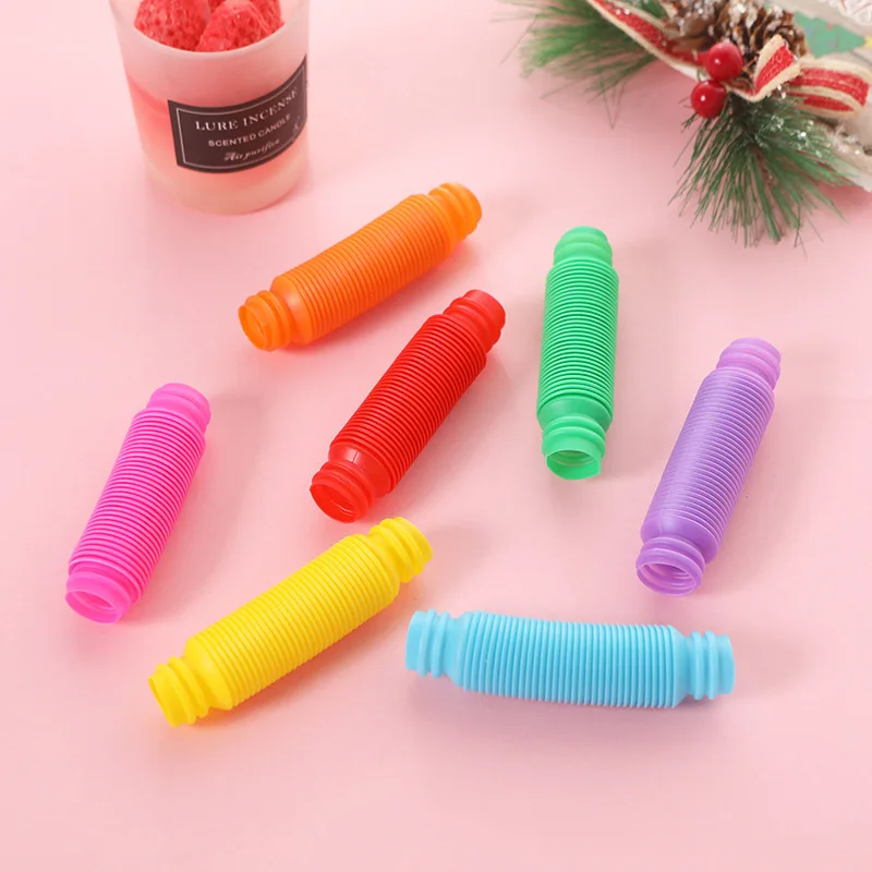 Mini Colorful Pop Tubes Pipe 10/60Pcs Fidget Sensory Antistress Toys For Kids Birthday Party Favors Pinata Filler Goodie Bags bubble tube toy,stress relief toys,fidget toys,party toys,toy gift filler