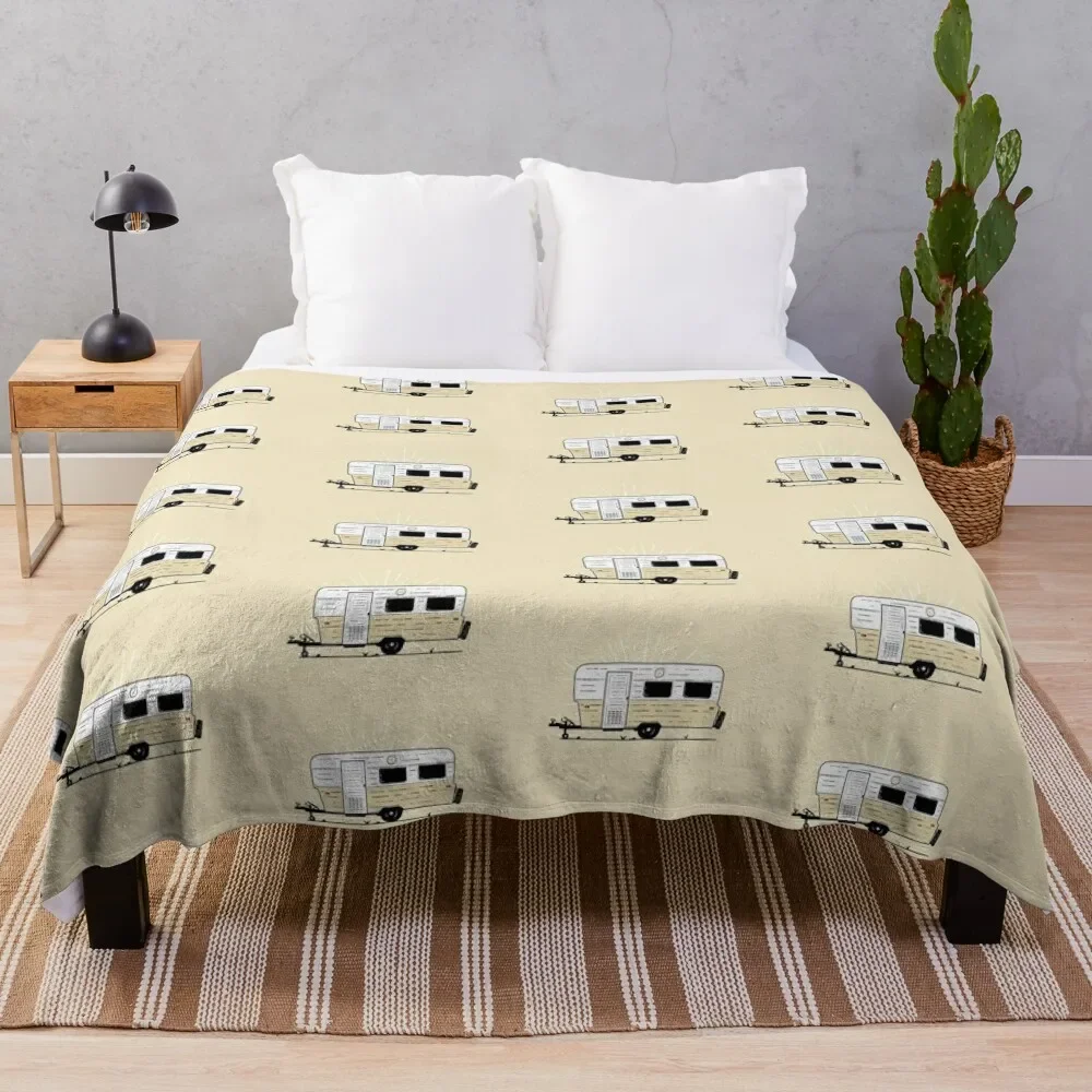 

Vintage Coronet Caravan Illustration Throw Blanket Blankets Sofas Of Decoration Kid'S Cute Plaid Soft Blankets