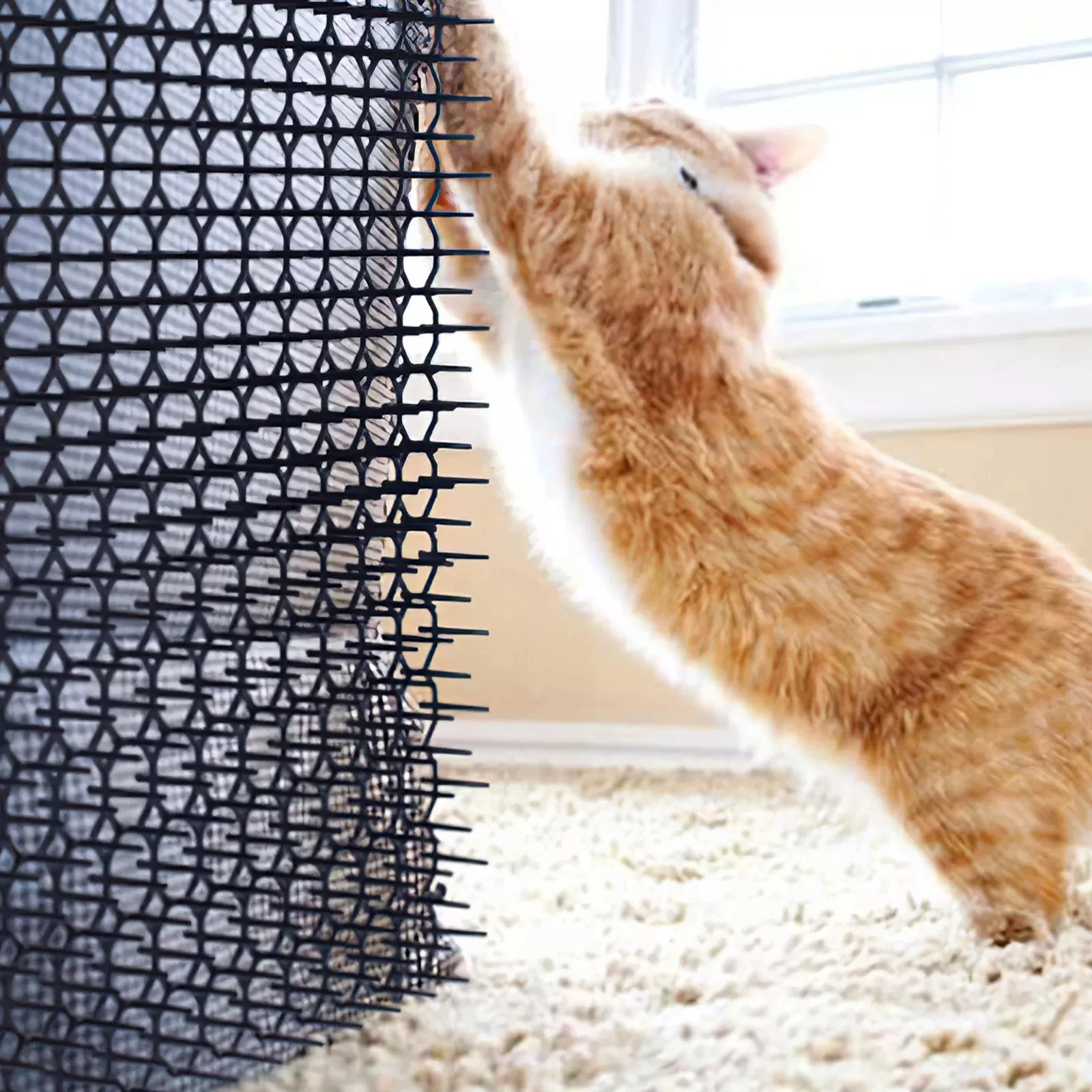 1PC Black Garden Cat Scat Mat Anti Cat Dog Repellents Mat Deterrent Spike Prickle Strip Dig Stop Outdoor Garden Supplies