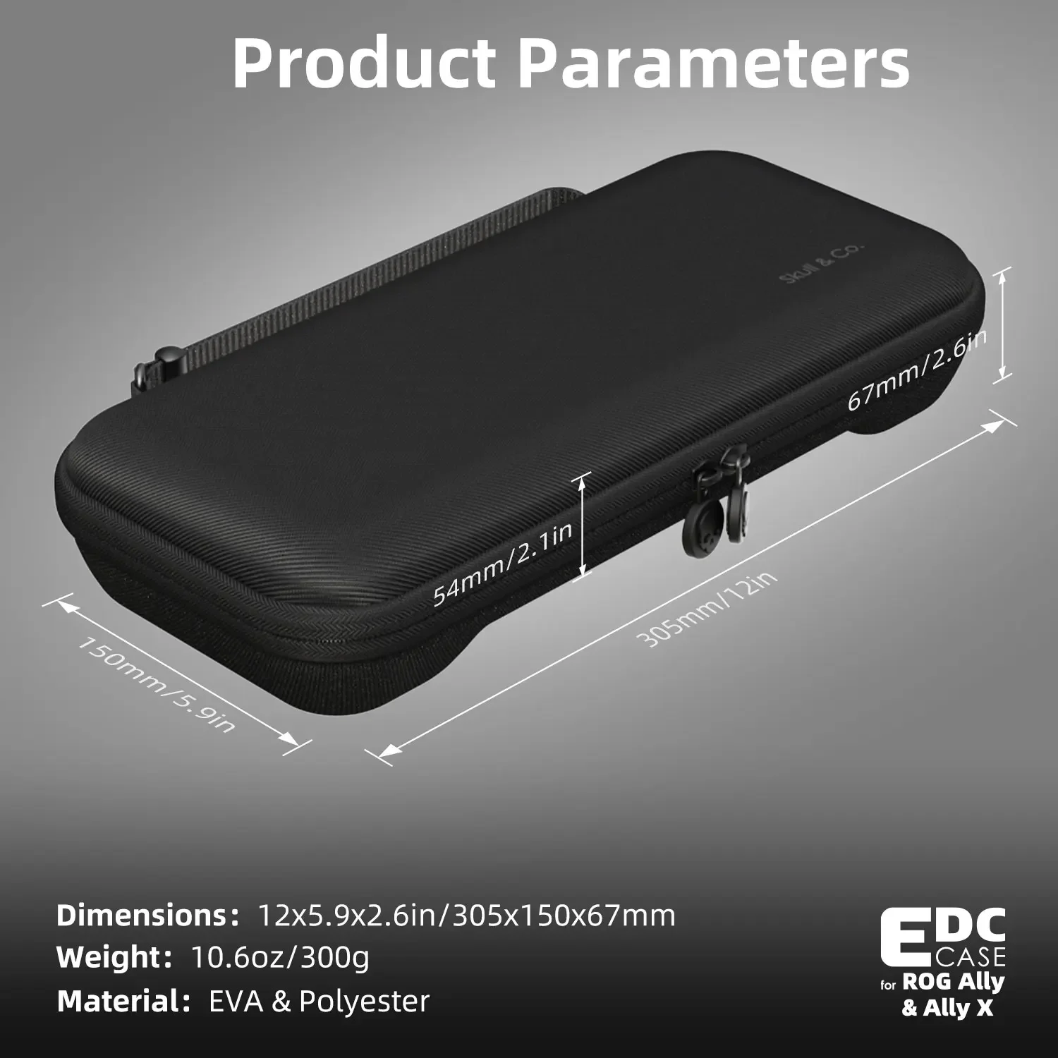 Skull & Co. GripCase Ally X Bundle - Enhanced Protective Case with Portable Hard Shell Storage Bag