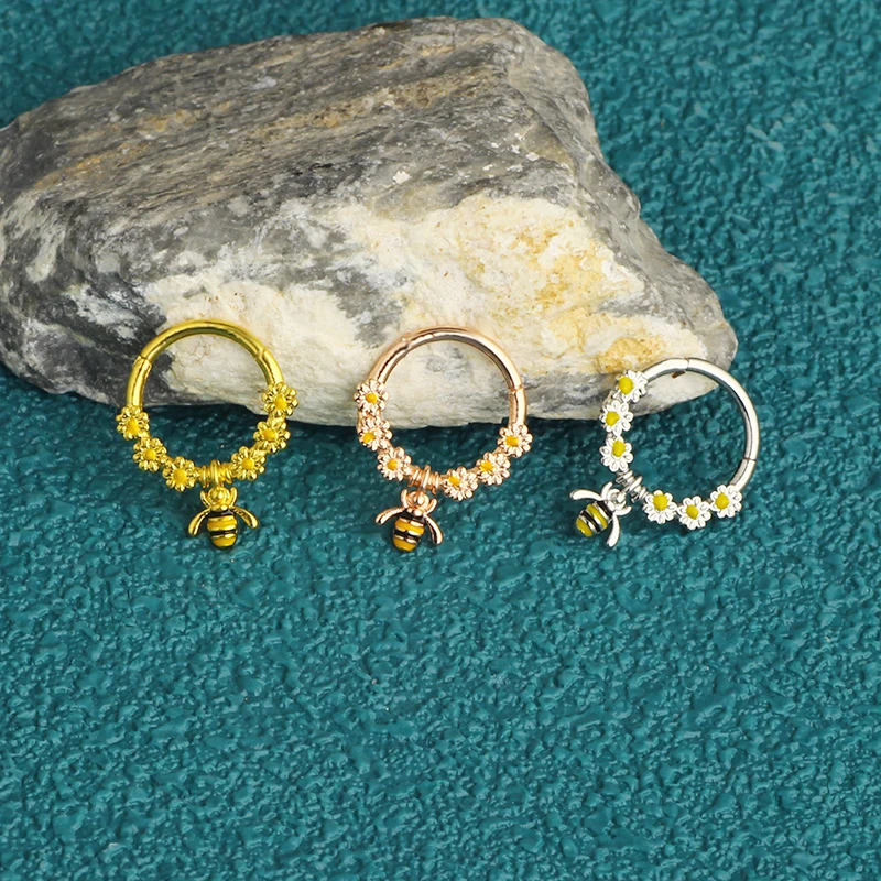 Stainless Steel Been Nose Rings Hoop Clickers Septum Piercing Hoops Tragus Earring Daith Hoop Clicker Helix Piercing Cartilage w