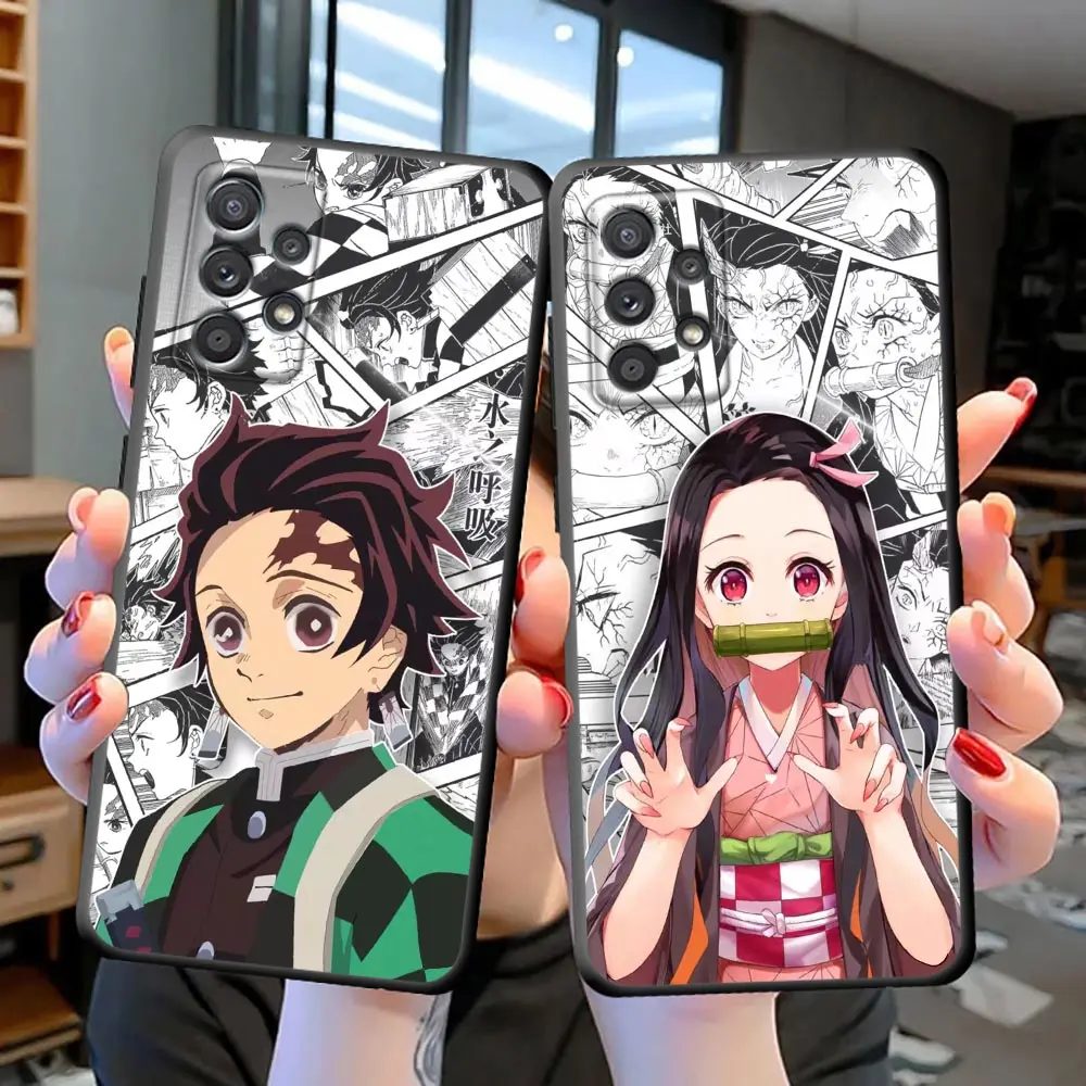 

Demon Slayer Kimetsu No Yaiba Galaxy S23 Ultra Case For Samsung S23 S22 S21 S20 Ultra Cases FE S10 S10E LITE S9 Plus Black Cover