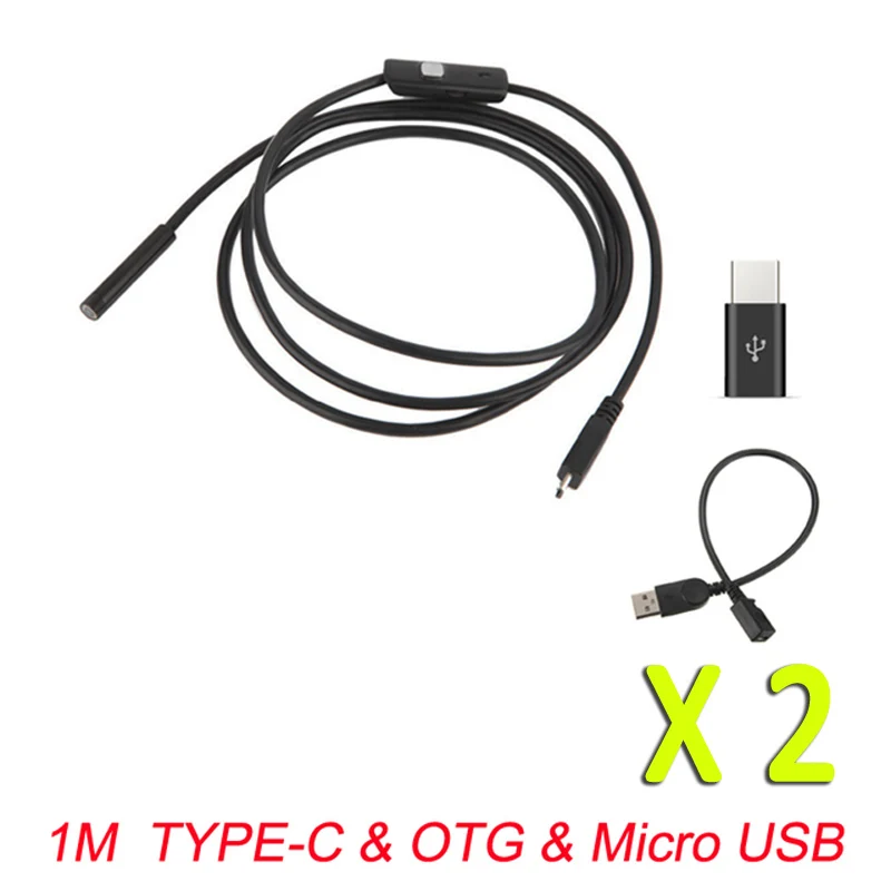 8mm 2IN1 Android & PC USB Endoscope 6 LED Lights Adjustable 67 Degree UT 