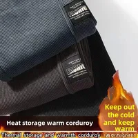 Autumn Winter Fleece-Lined Warm Loose Fit Plus Size Bunded Feet Sweatpants Corduroy Men's Pants Student Versatile Casual Trouser