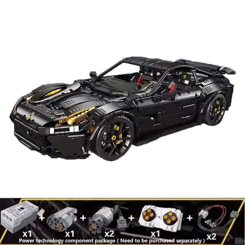Technical RC Sport Car Black Ferraried F12 Berlinetta Bricks Model MOC-41271 Building MOC-66207 Blocks Toys for Kids Boy Gifts |
