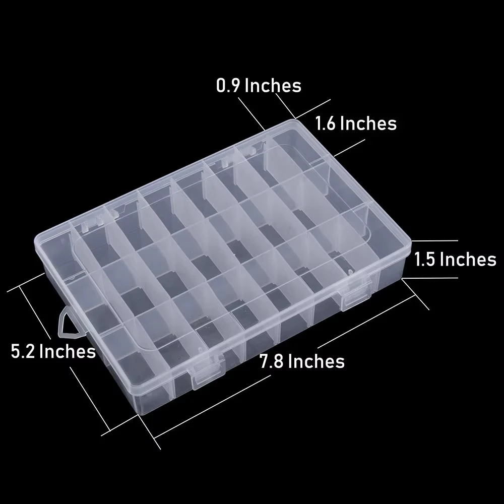 24 Grids Transparent Plastic Grid Box Storage Organizer With Adjustable Dividers For Display Collection Beads Art DIY Crafts